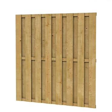 Grenen geschaafd plankenscherm 18-planks 15 mm, 179x179 cm, recht, groen geïmpregneerd