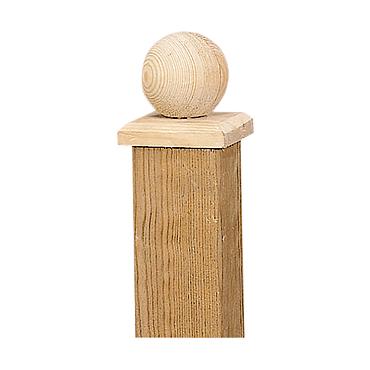 Paalornament bol op plaat 10x10 cm hout