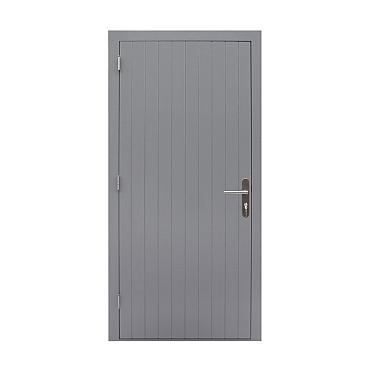 Hardhouten enkele dichte deur Prestige, rechtsdraaiend, 109x221 cm, grijs gegrond