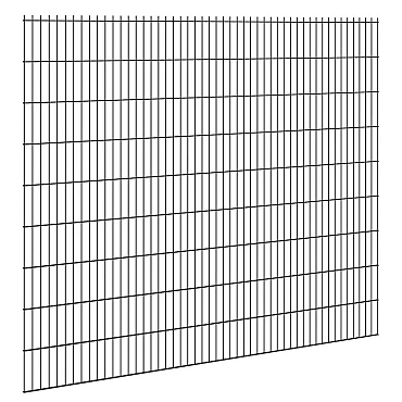 Hillfence metalen scherm, dubbele staafmat, 250x183 cm, zwart