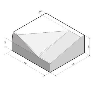 Inritband 45x20x50 links grijs