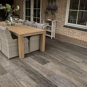 Keramische tegel Rustic Wood Oak Grey 30x120x2 cm