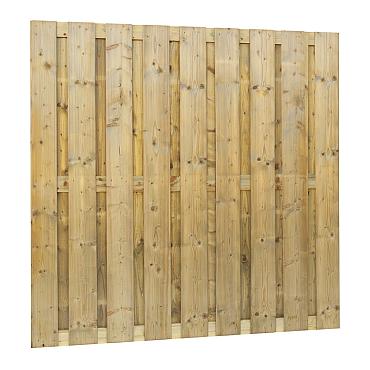 Jumboscherm geschaafd vuren 20-planks 15 mm, 180x180 cm, recht, groen geïmpregneerd