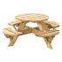 Kinderpicknicktafel rond Jimmy, doorsnede blad 63 cm, groen geïmpregneerd