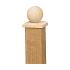 Paalornament bol op plaat 8x8 cm hout