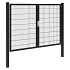 Hillfence metalen dubbele poort Premium-line inclusief slot, 300x180 cm, zwart