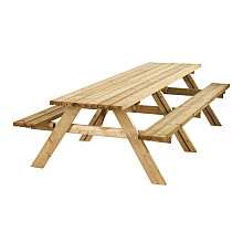 Picknicktafel Lange Jan, 42 mm dik, bladmaat 300x70 cm, groen geïmpregneerd