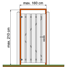 Tuindeurkozijn hardhout met aanslaglat, max 160 cm breed