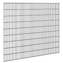 Hillfence metalen scherm, dubbele staafmat, 250x183 cm, zwart