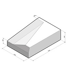 Inritband 75x20x50 rechts grijs